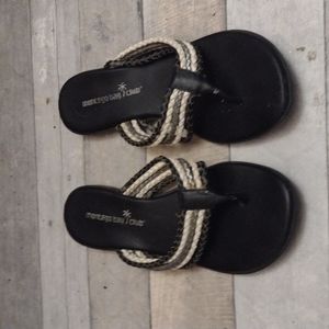 Women's size 5.5 black sandals by Montego Bay Club